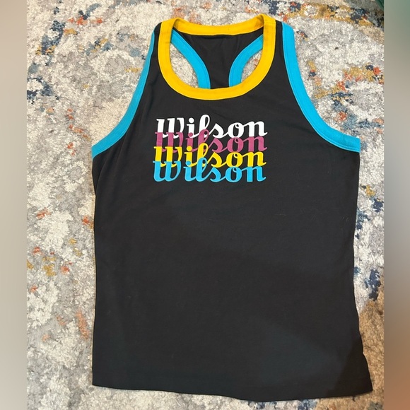 Wilson Black Tank Top with Blue and Yellow Accents Small - Picture 4 of 4